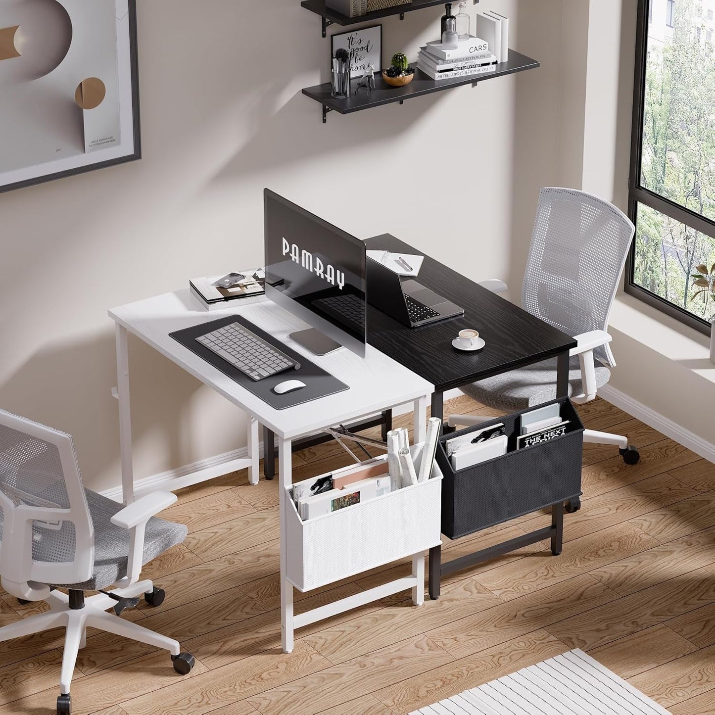 32 Inch Computer Desk With Storage Bag And Headphone Hook