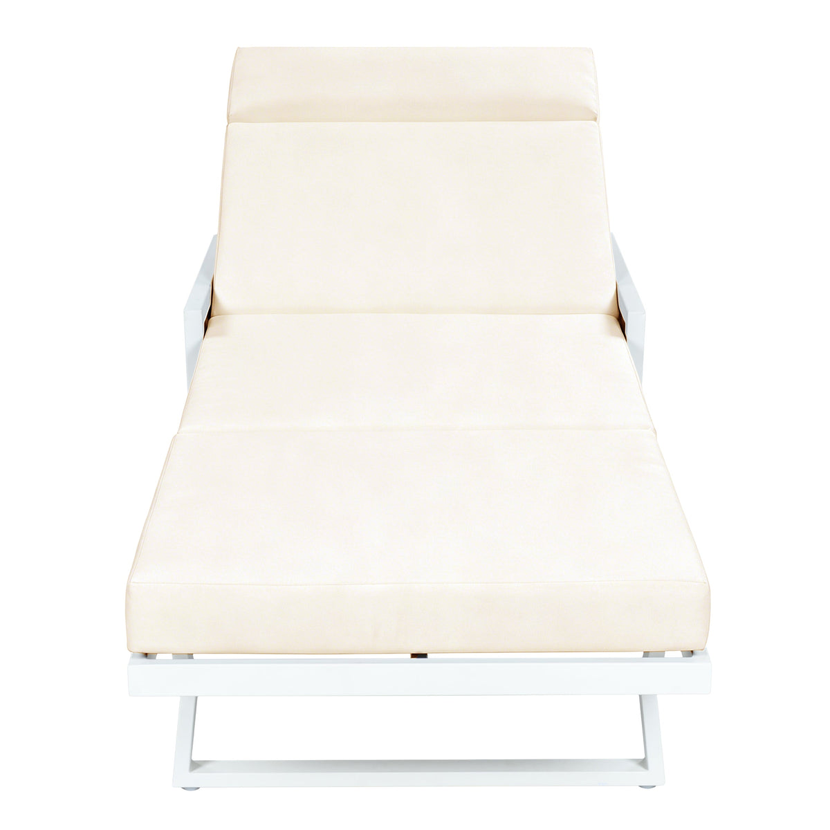 White Iron Outdoor Chaise Lounge