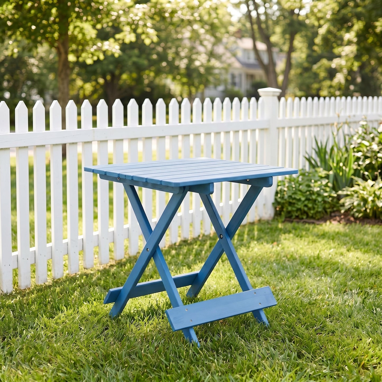 Folding Square Table Patio Outdoor Solid Wood Table