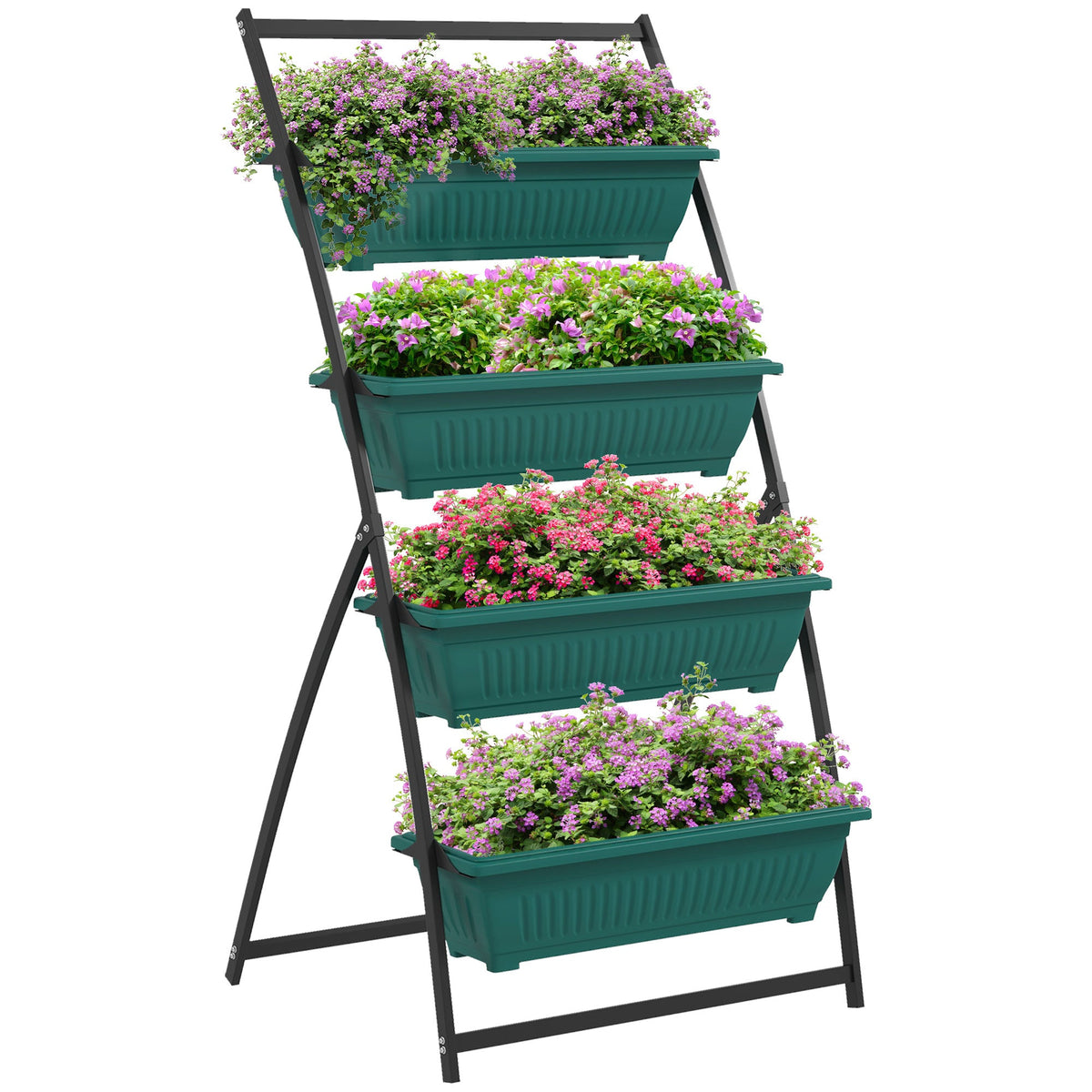 Outsunny Raised Garden Bed, 4 Tier Vertical Garden Planter Set