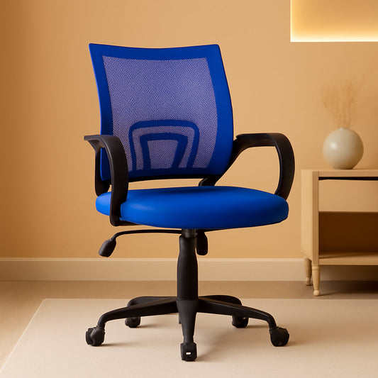 Ergonomic Office Chair With Adjustable Lumbar Support Blue