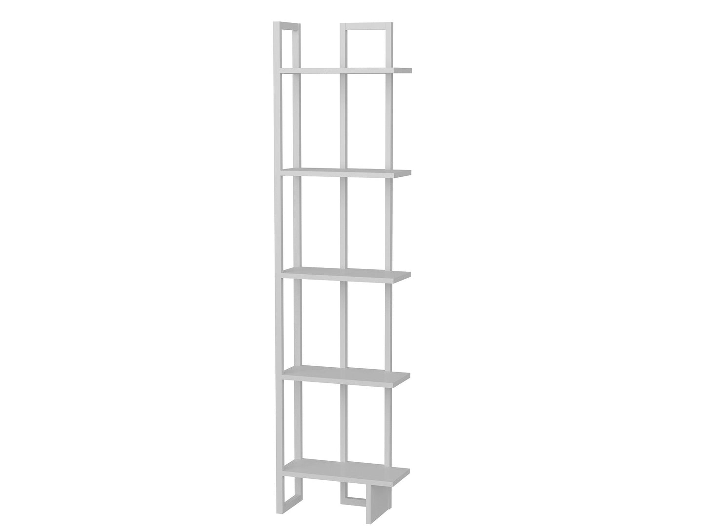 Alice 71" Tall Metal Manufactured Wood Bookcase | Corner Bookcase