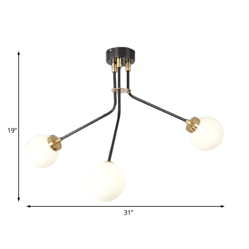 Introducing Nova's Adjustable Radiance: Modern Black Metal Semi-Flush Ceiling Lamp