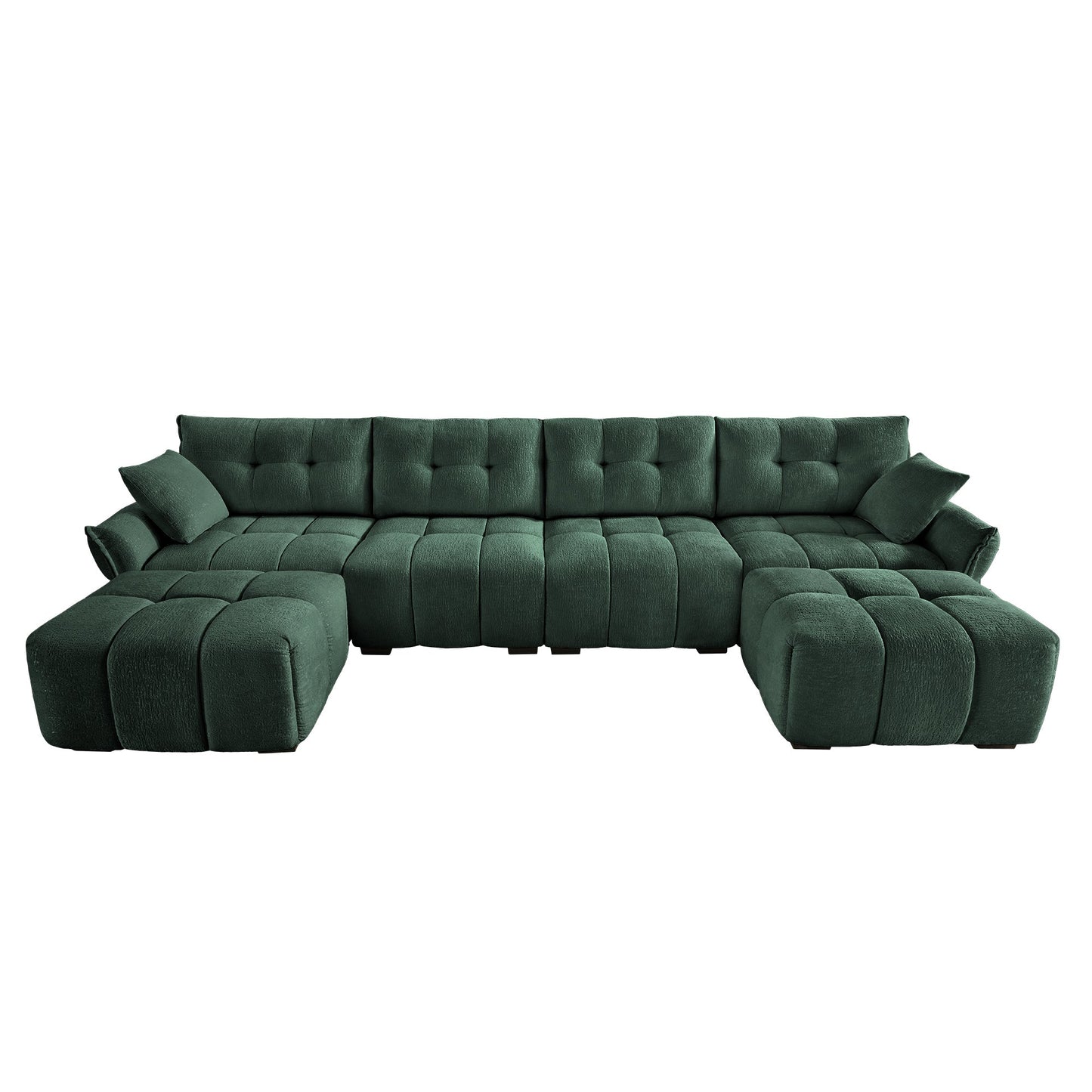 4-Seater Sofa Set with 2 Ottomans