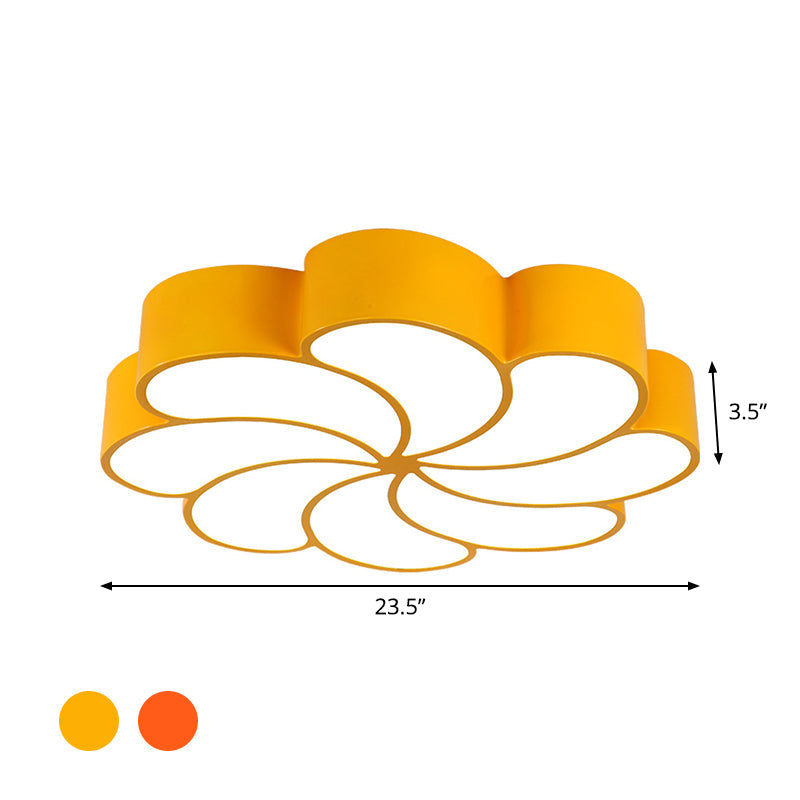 Elliana Modern LED Ceiling Light - Playful Orange & Yellow Spiral Design