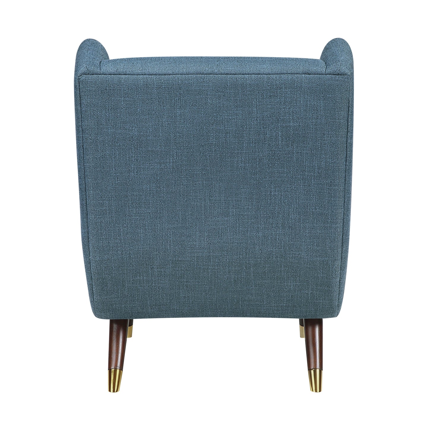 Modern Wingback Upholstered Blue Accent Chair 1pc Solid Wood Sleek Design Luxury Furniture