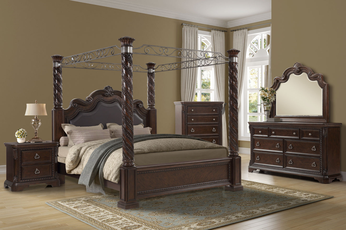 Mahogany Ornate Mirror