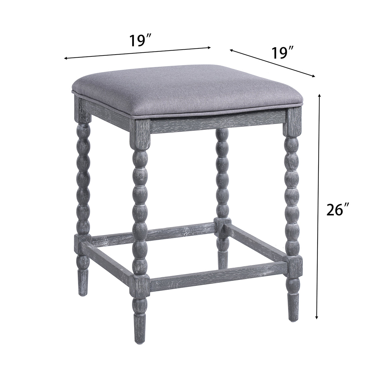 Set of 2 26'' Counter Stools with Upholstered Seat
