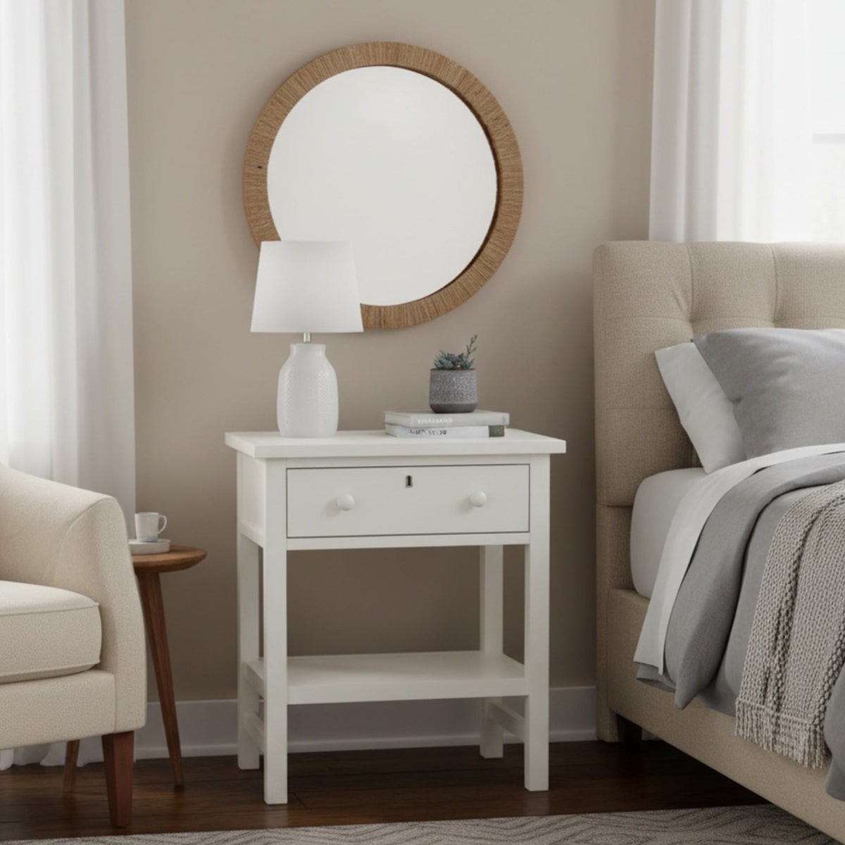 Finley 1-Drawer Storage Nightstand - Antique