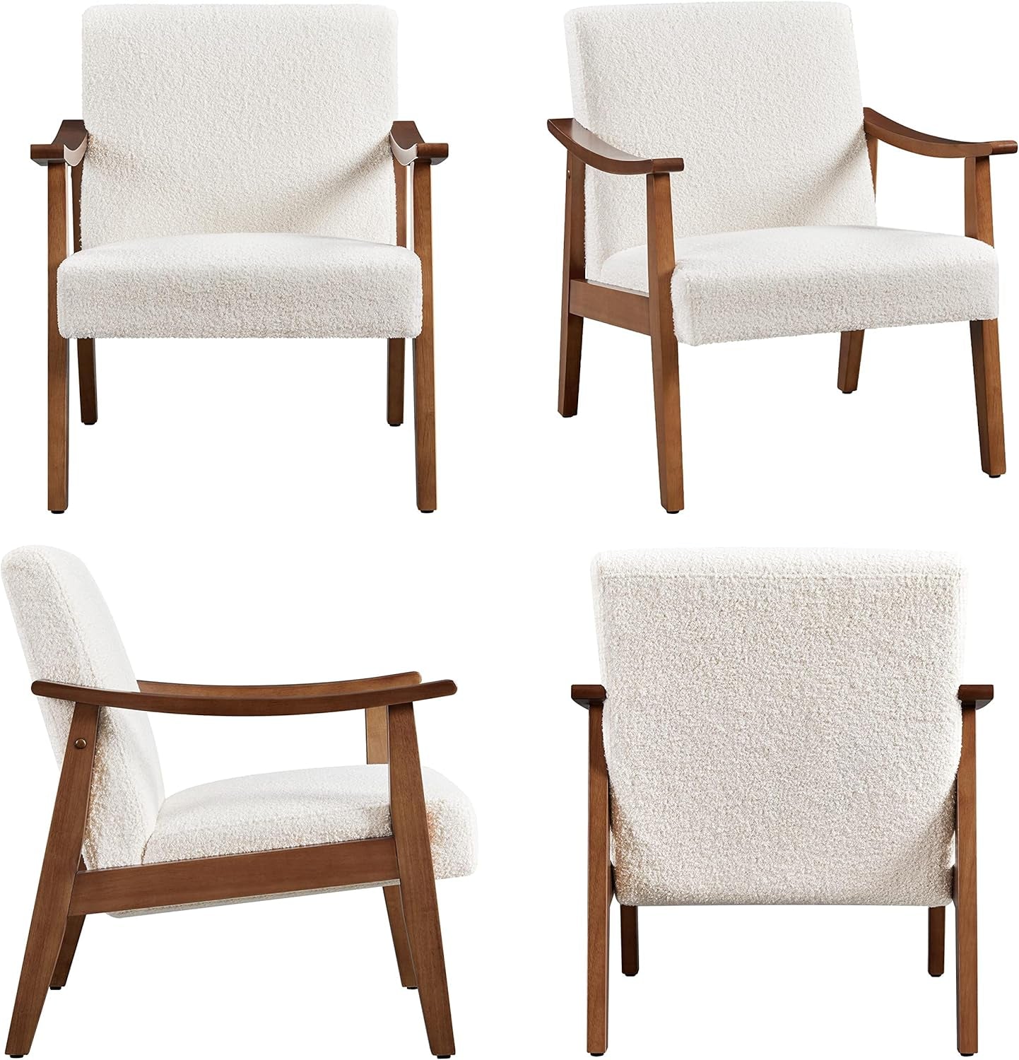 Ivory Professionally Upholstered Fabric Armchair High Back