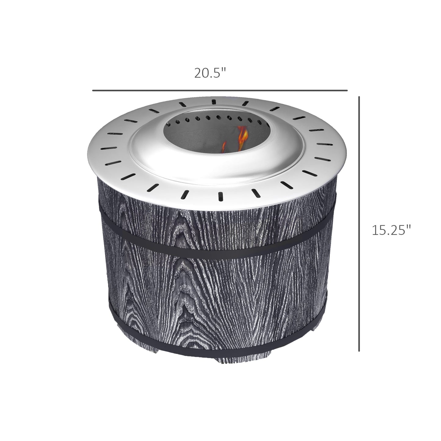 Smokeless Fire Pit with Fireproof Mat, 20' Barrel Style Portable Wood Burning Firepit