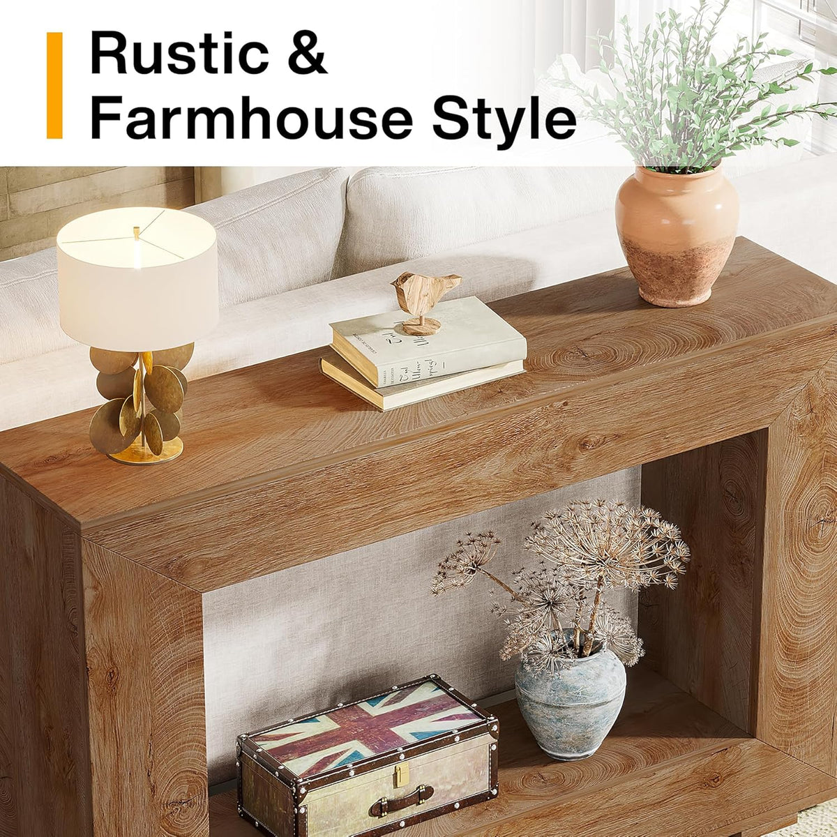 47 Inches Farmhouse Console Table with Storage