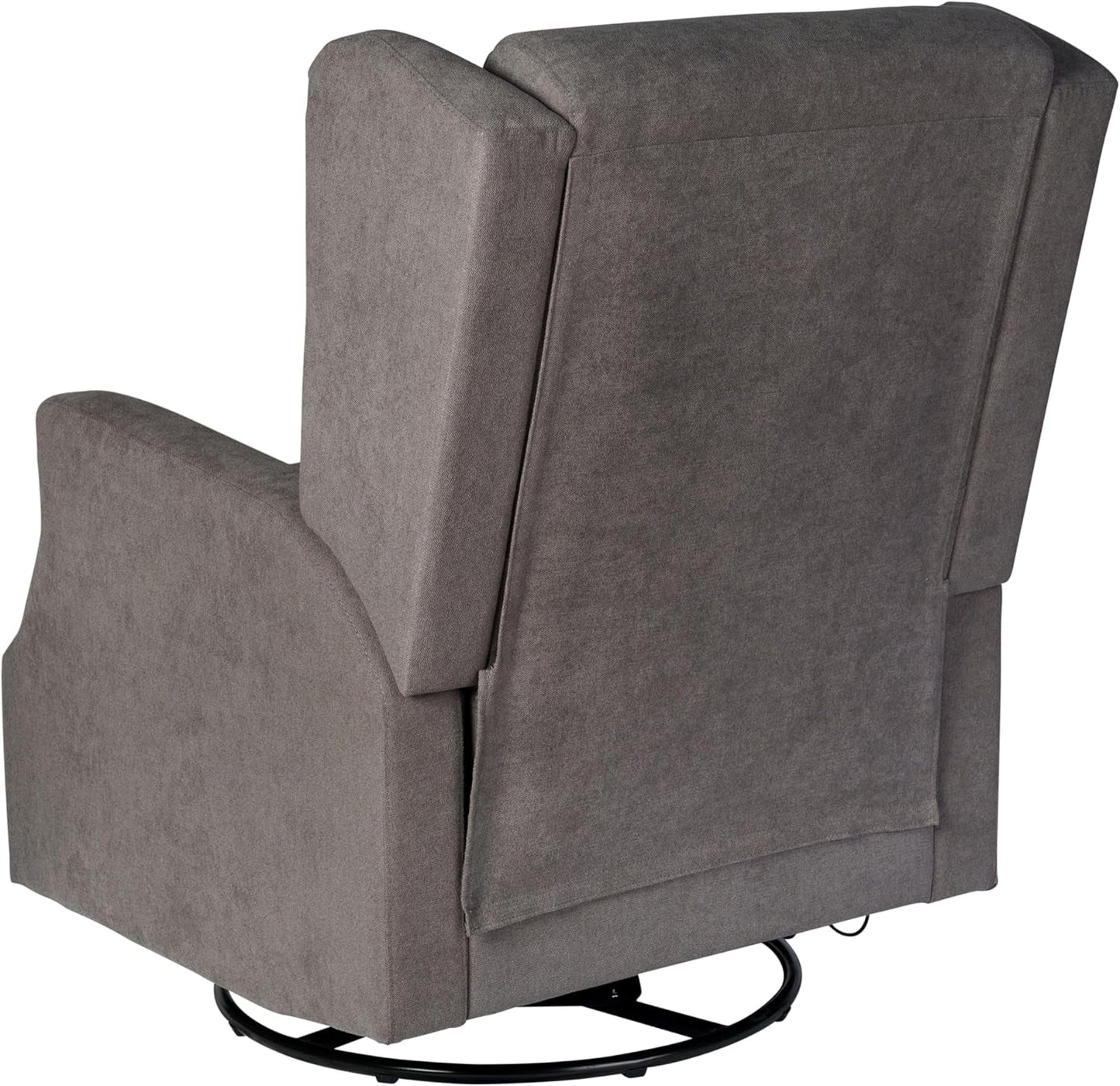 Omma Wingback Swivel Glider Recliner Dark Gray Upholstered