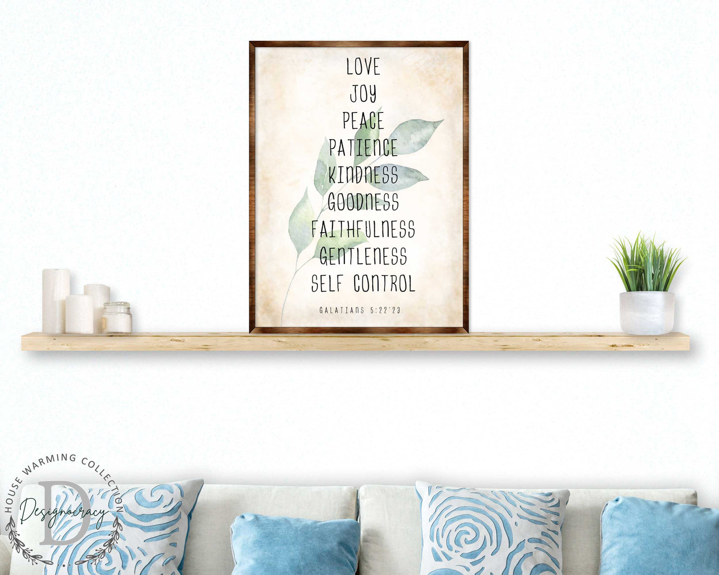 Love Joy Peace - Fruit of the Spirit - Verse Wall Decor - Contemporary Decor - Wooden Script Wall Art - 310332
