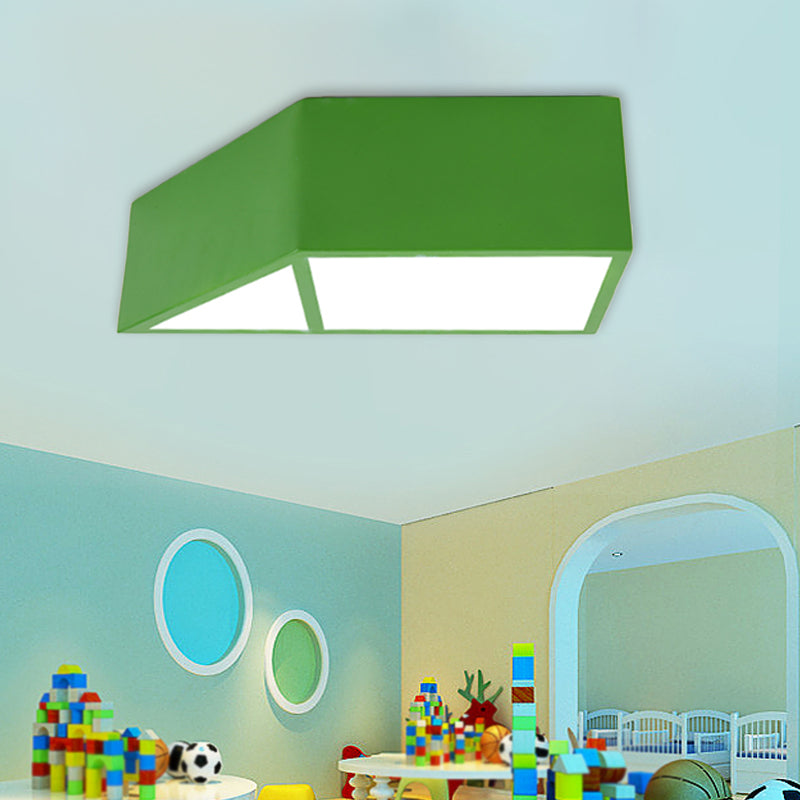 Brooke Playful Trapezoid Ceiling Lamp: Brighten Your Child's Room with Fun Colors