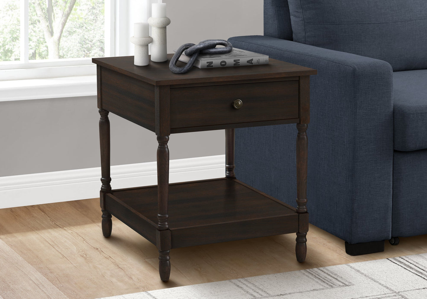 2 Tier Accent Table - Espresso or Walnut Finish