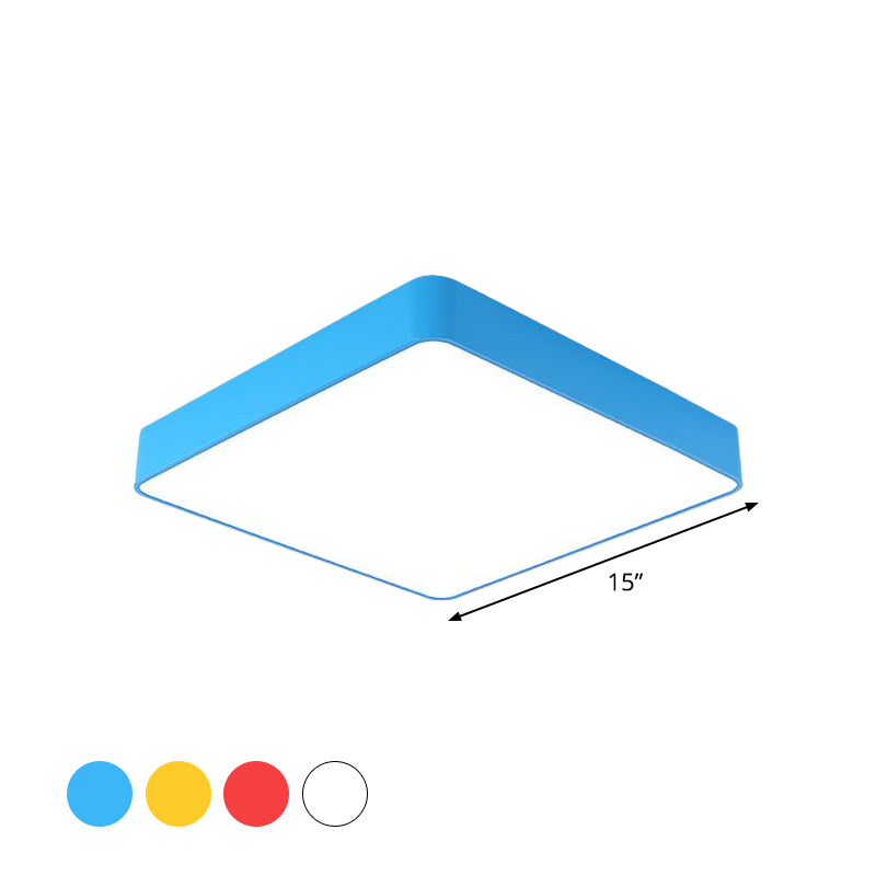 Cheerful Square Light for Kids' Rooms: LED Flush Mount Fixture