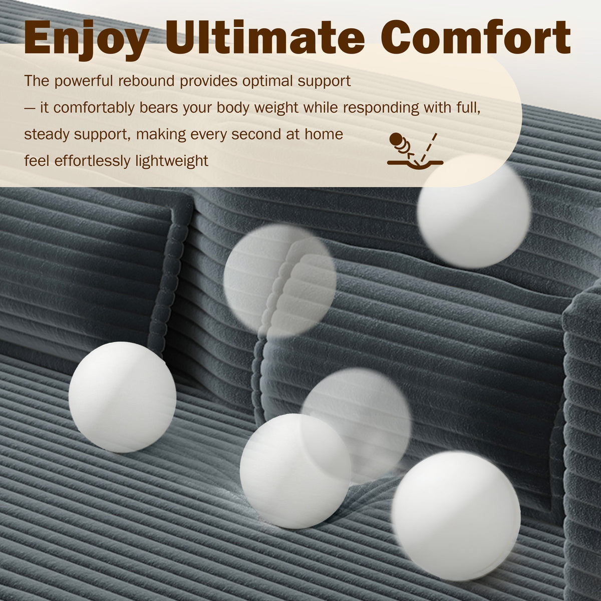 Modern Floor Sofa with 2 Pillows