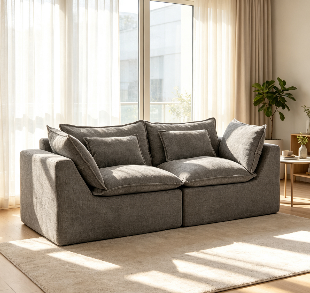 74.8" Cloud Couch Oversized Modular Sectional Sofa
