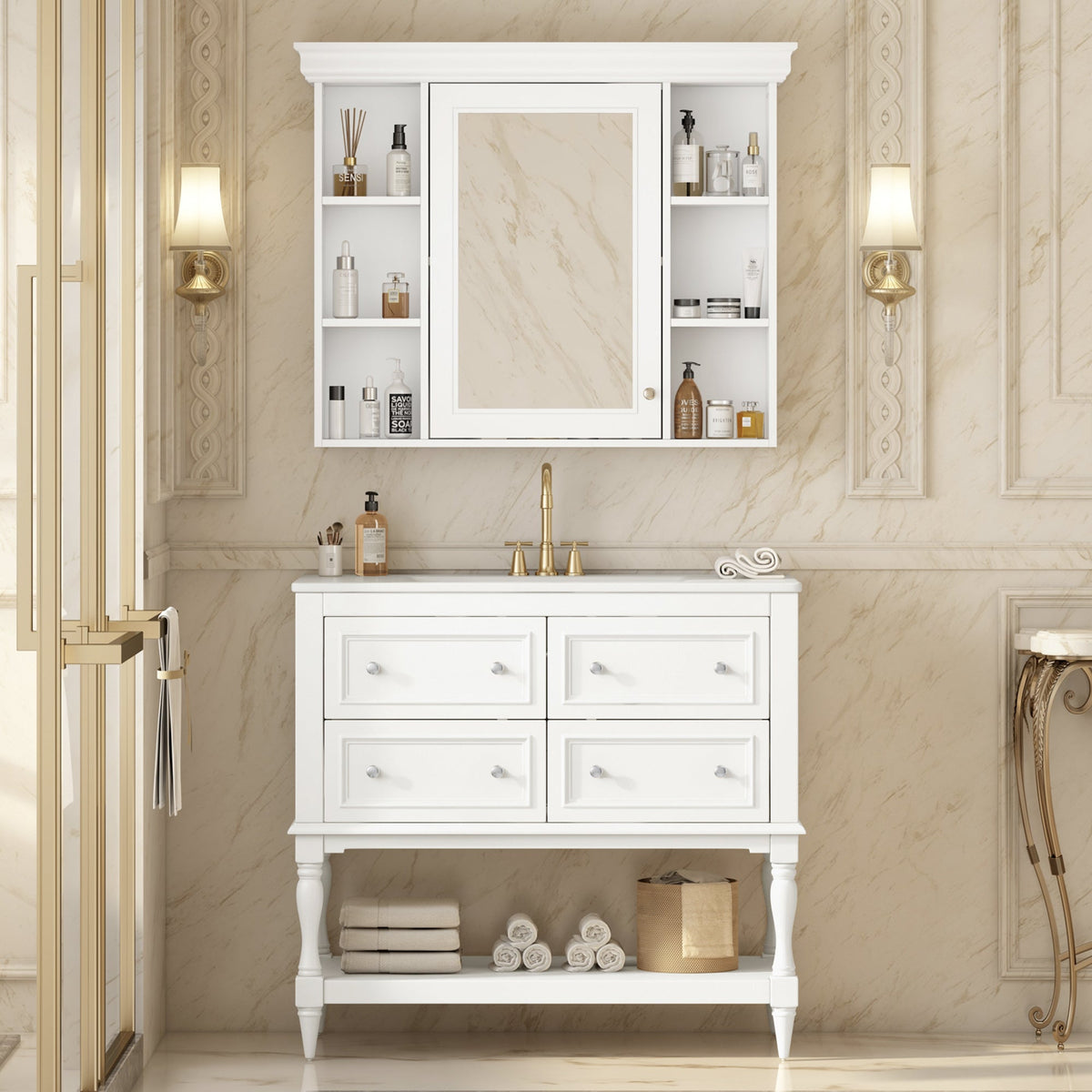 36'' Bathroom Vanity with Medicine Cabinet