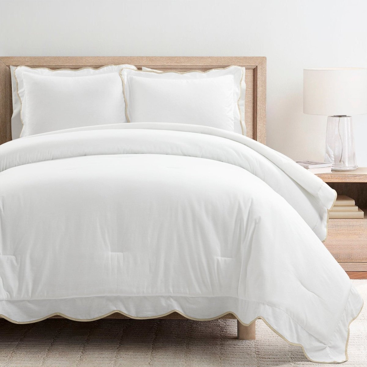 Coastal Chic Scalloped Edge 3 Piece Comforter Set