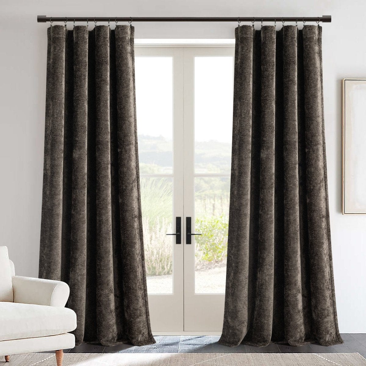 Aspen Luxury Velvet Chenille Window Curtain (Single Panel)