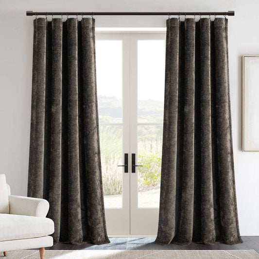 Aspen Luxury Velvet Chenille Window Curtain (Single Panel)