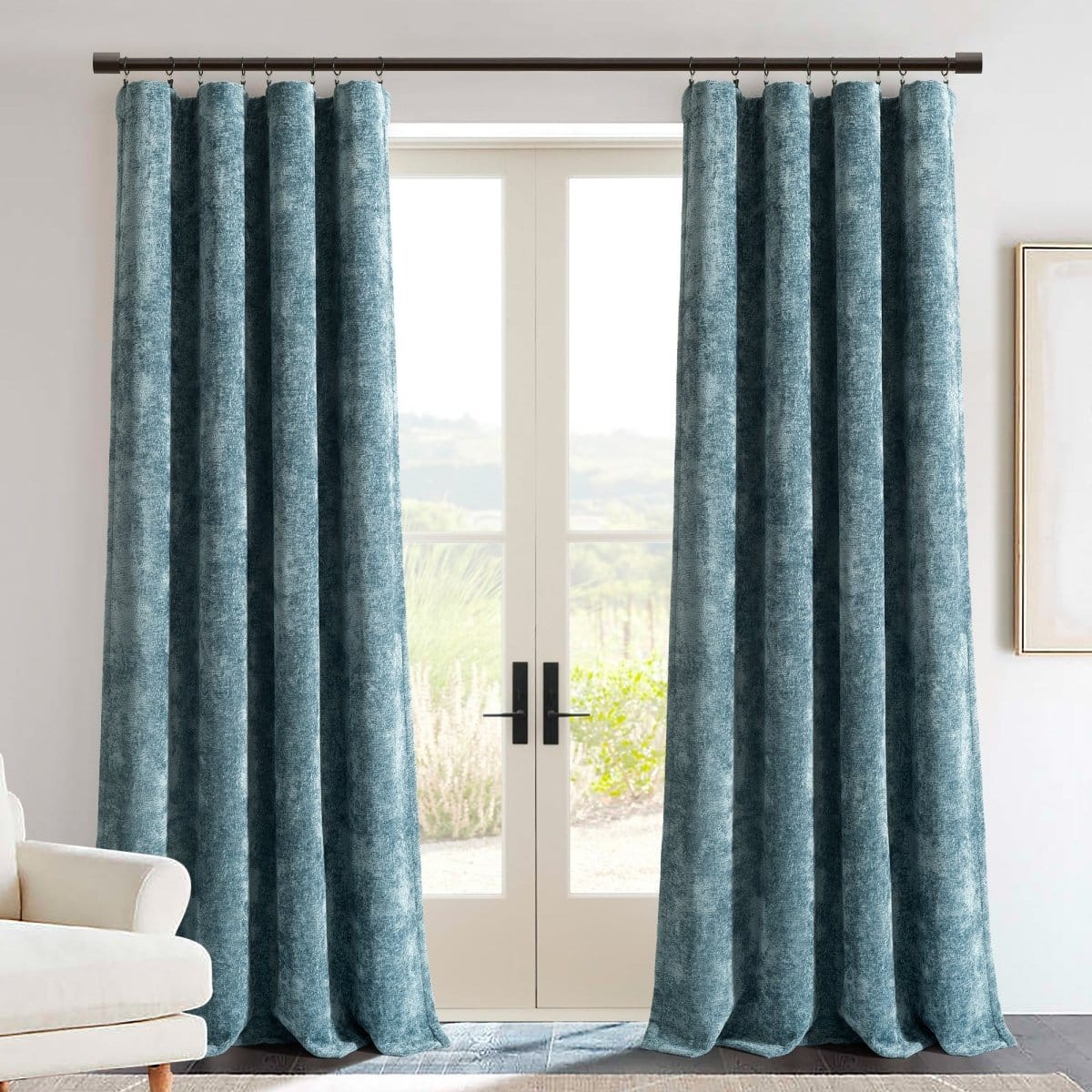 Aspen Luxury Velvet Chenille Window Curtain (Single Panel)