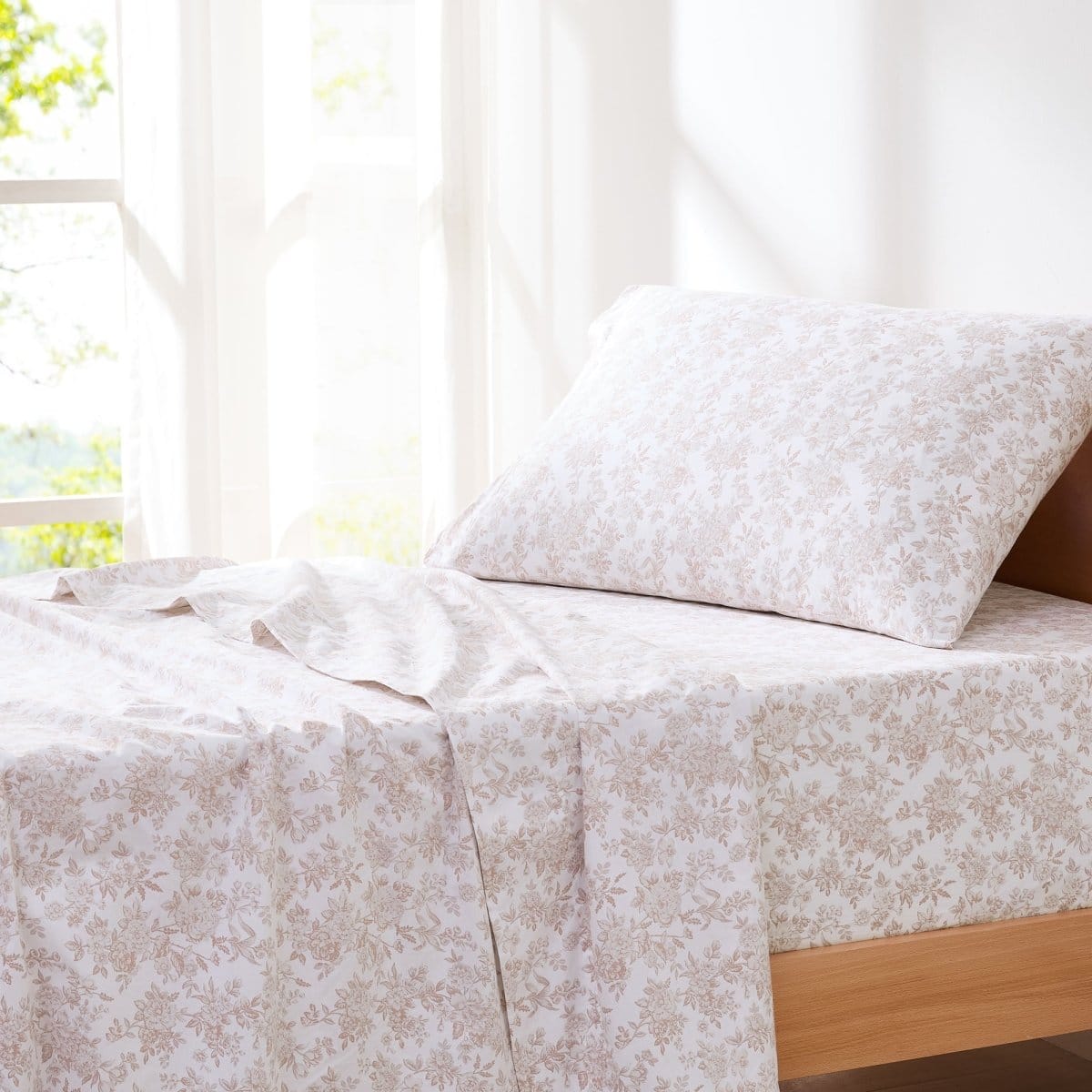 Peony Toile Cotton Sheet Set