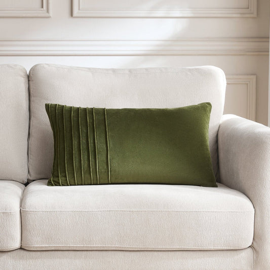 Pleated Groove Velvet Decorative Pillow Cover