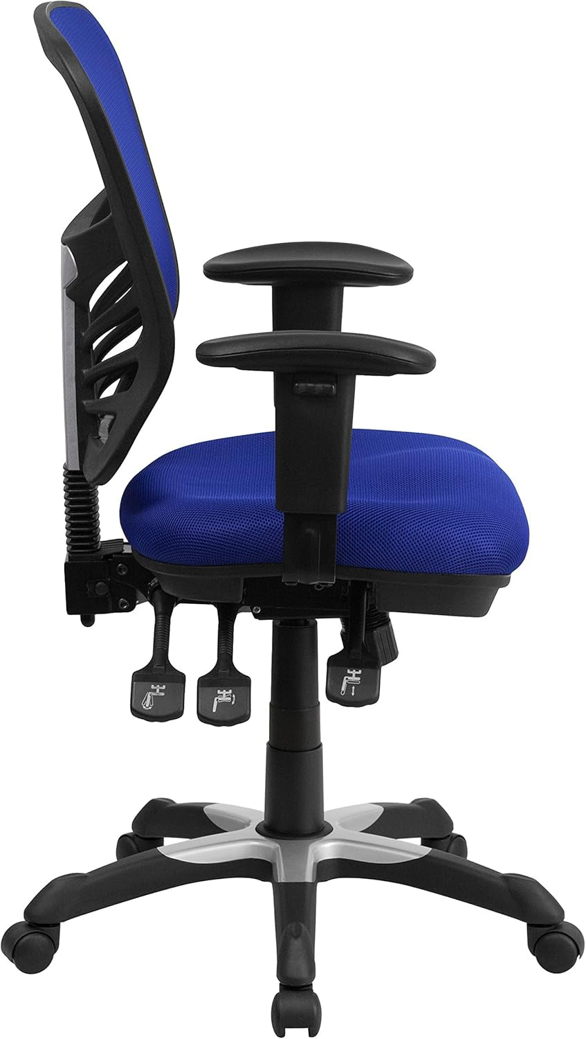 Ergonomic Mesh Office Chair Blue With Adjustable Lumbar