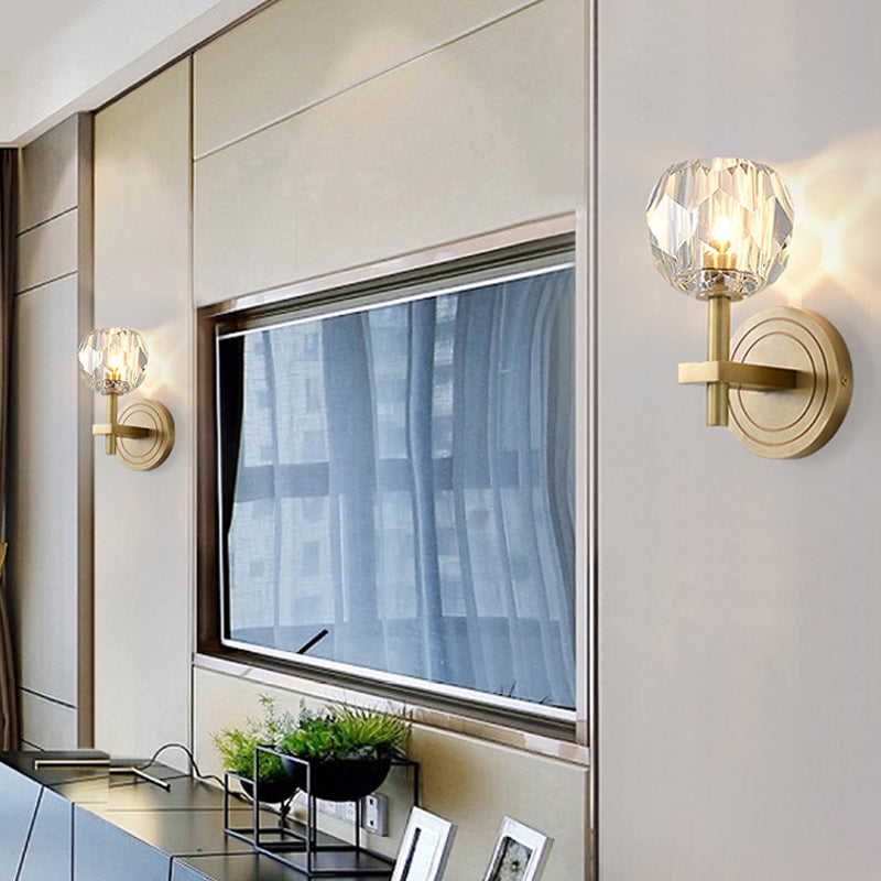 Glimmering Elegance: The Horizon Wall Sconce - Modern Light with Crystal Flair
