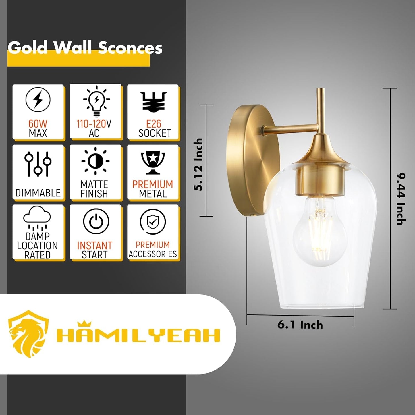 Black or Gold Wall Sconces