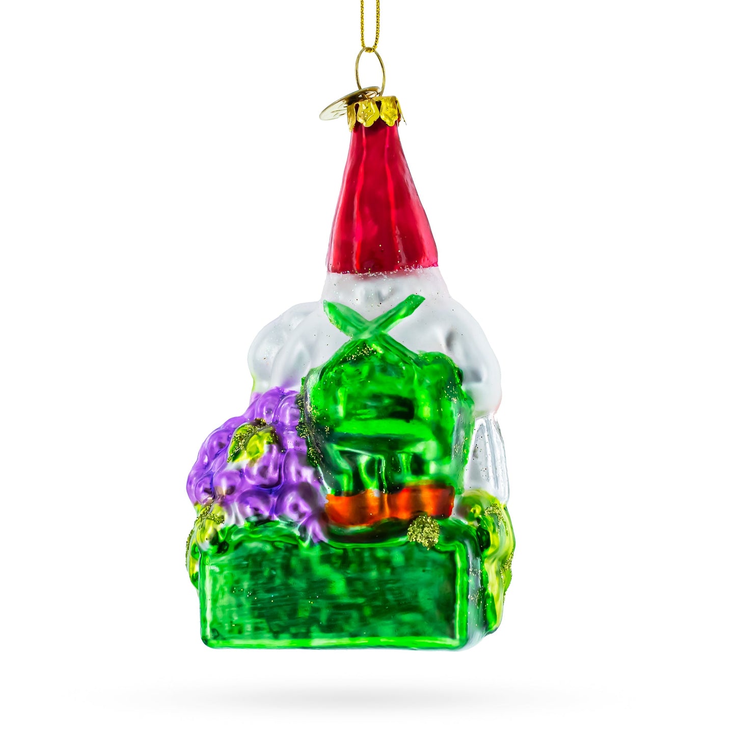 Enchanting Gnome Glass Christmas Ornament