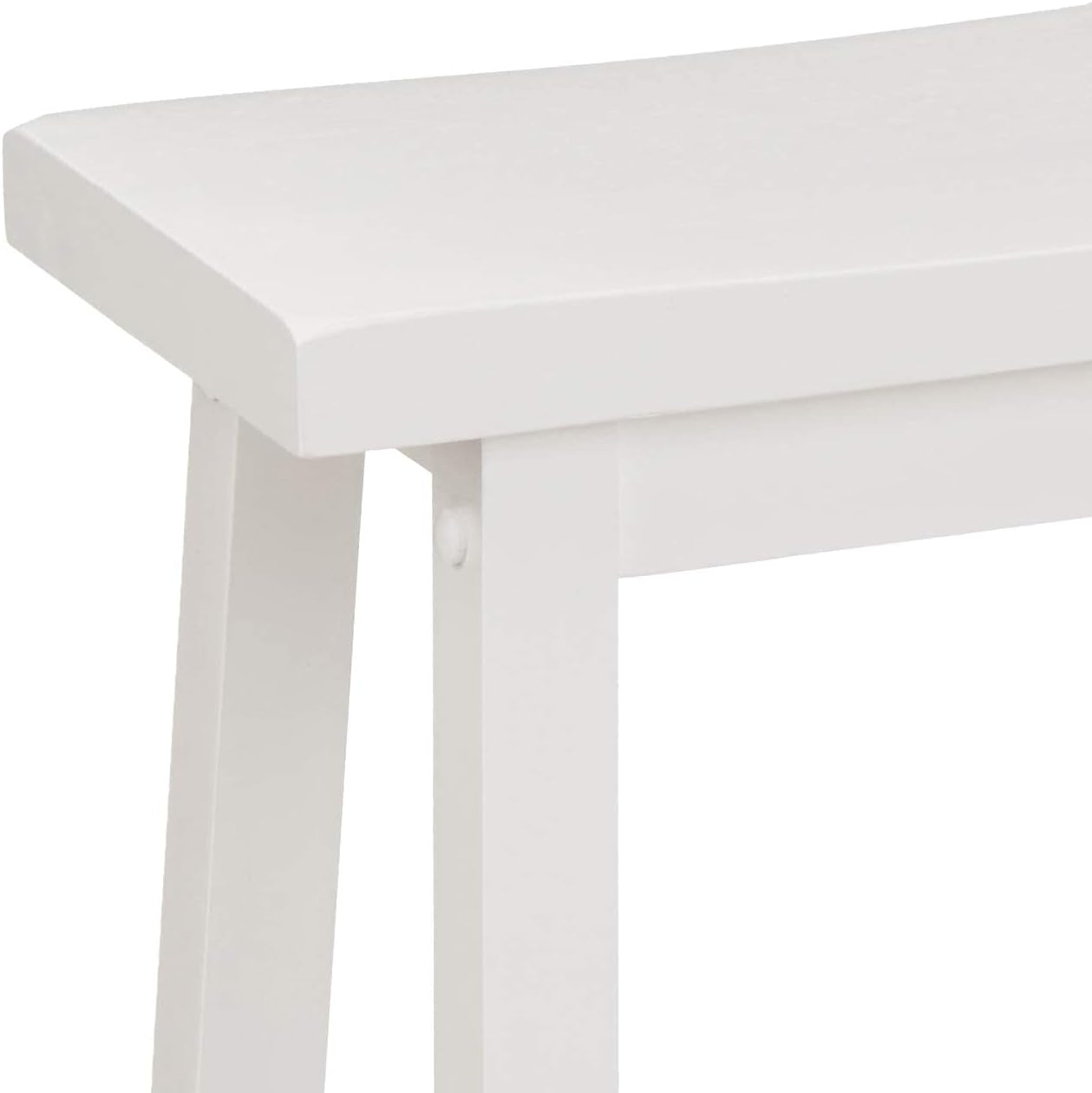 Solid Wood Saddle Seat Counter Height Bar Stool White 24 Inch Set Of 2