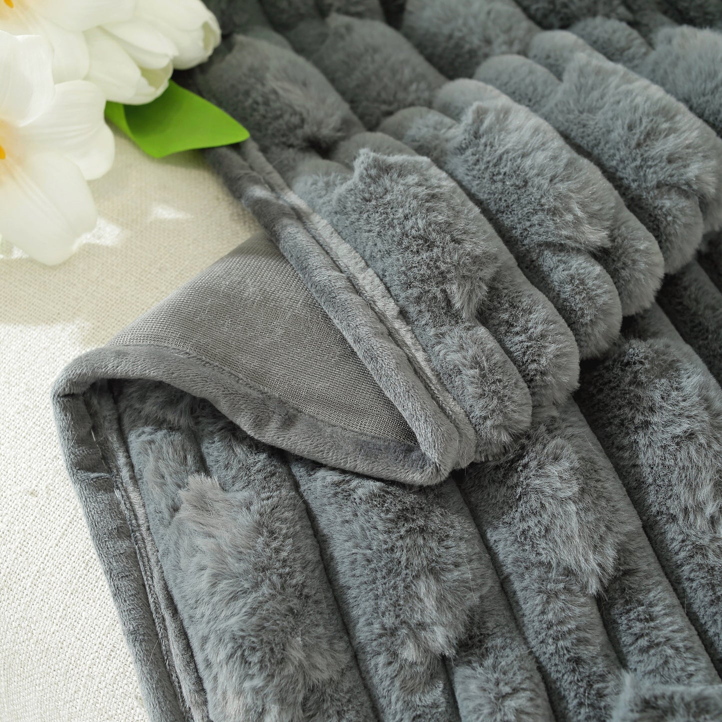 Fluffy Faux Fur Couch Cover Plush Sofa Throw, Warm & Stylish Sofa Protector