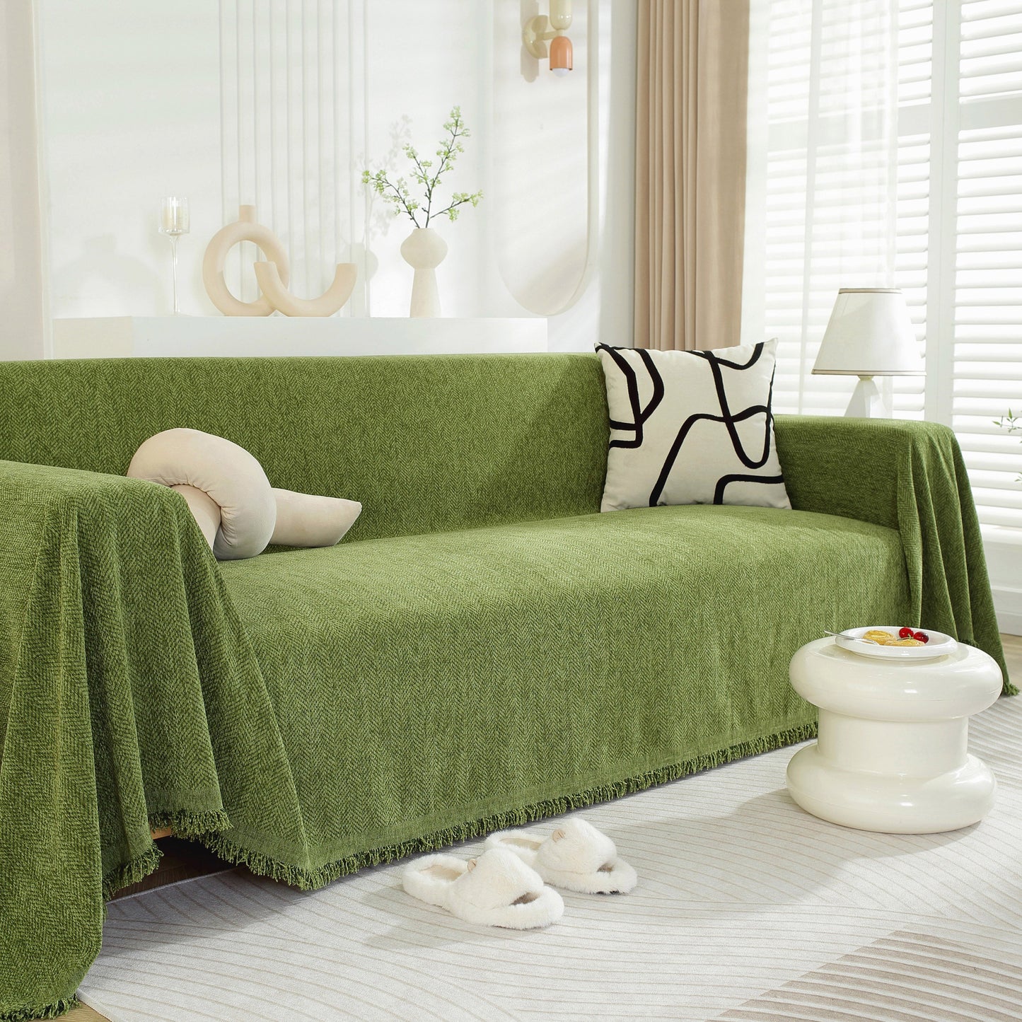 Chenille Herringbone Couch Protector Blanket, Stylish Throw Blankets for Couch and Couch Throw Cover