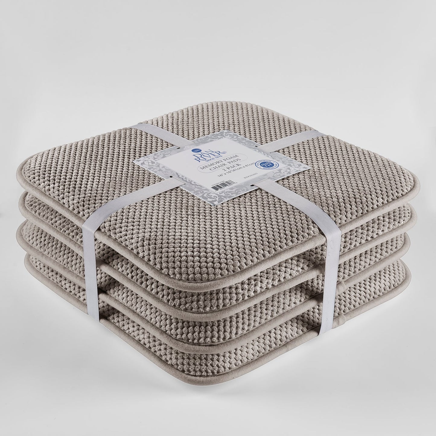 Dan River 2-4 Pack Memory Foam Non-Slip 16x16'' Chair Cushion Pad