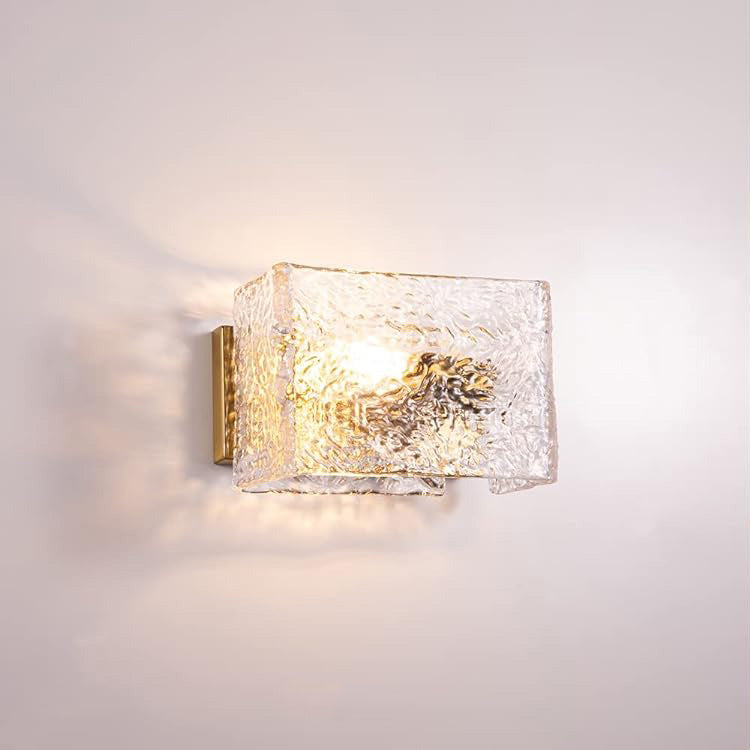 Water Pattern Glass Square Wall Sconce Lamp