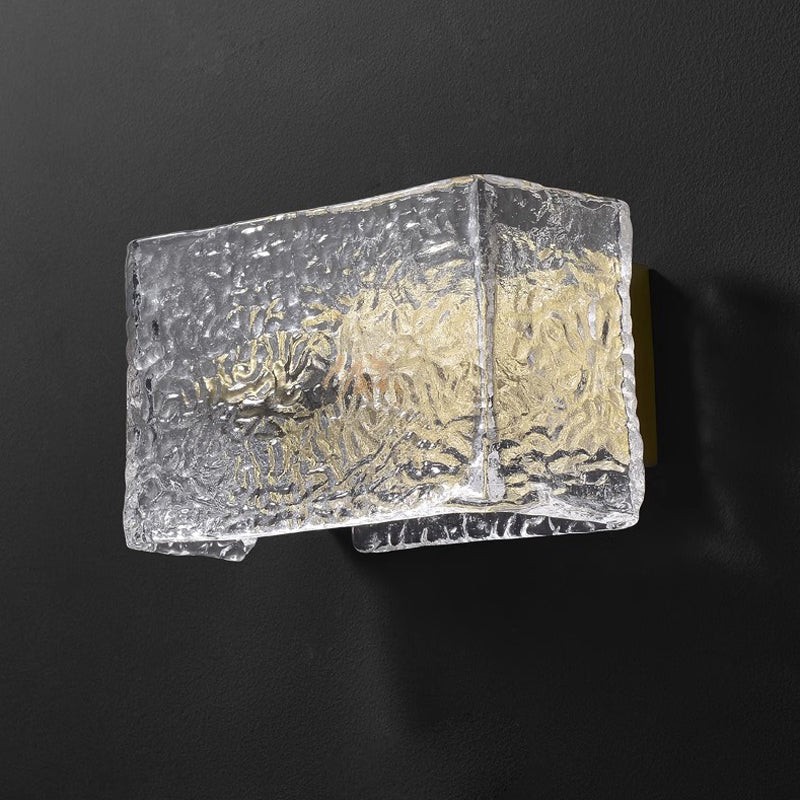 Water Pattern Glass Square Wall Sconce Lamp
