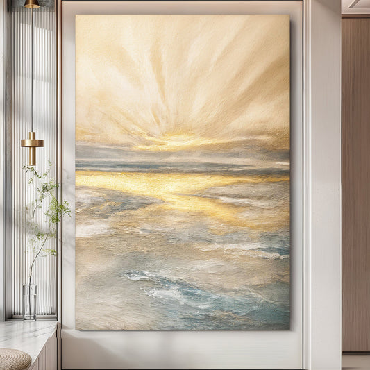 Abstract Sunrise By The Lakeside Wall Art