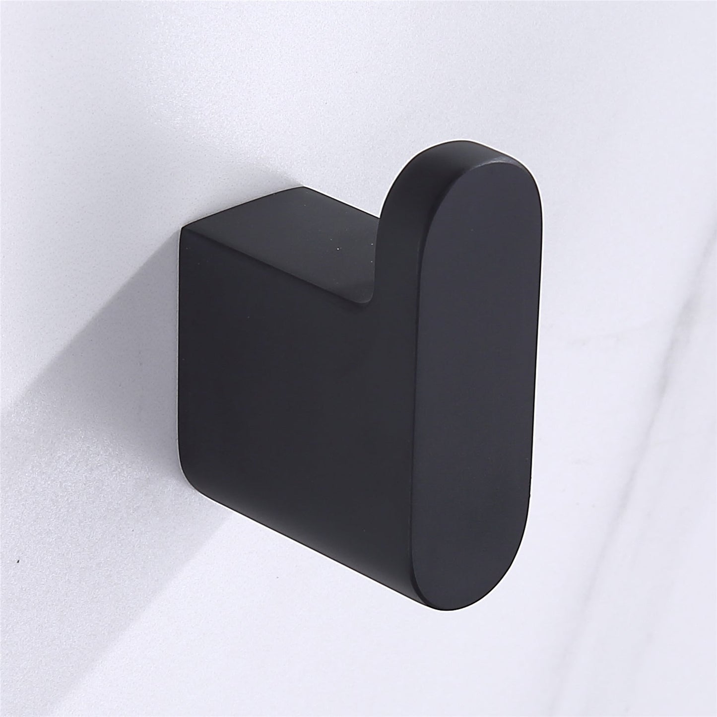 Luxurious 4-Piece Brass Matte Black Bathroom Hardware Set: Towel Bar, Towel Ring, Toilet Paper Holder, Robe Hook, and Tower Holder - Wall Mounted