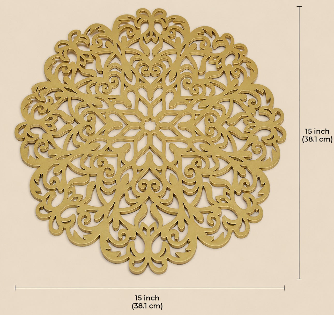 Gold Wooden Trivet | Hand Carved Placemats for Dining Table - Heat & Scratch Resistant
