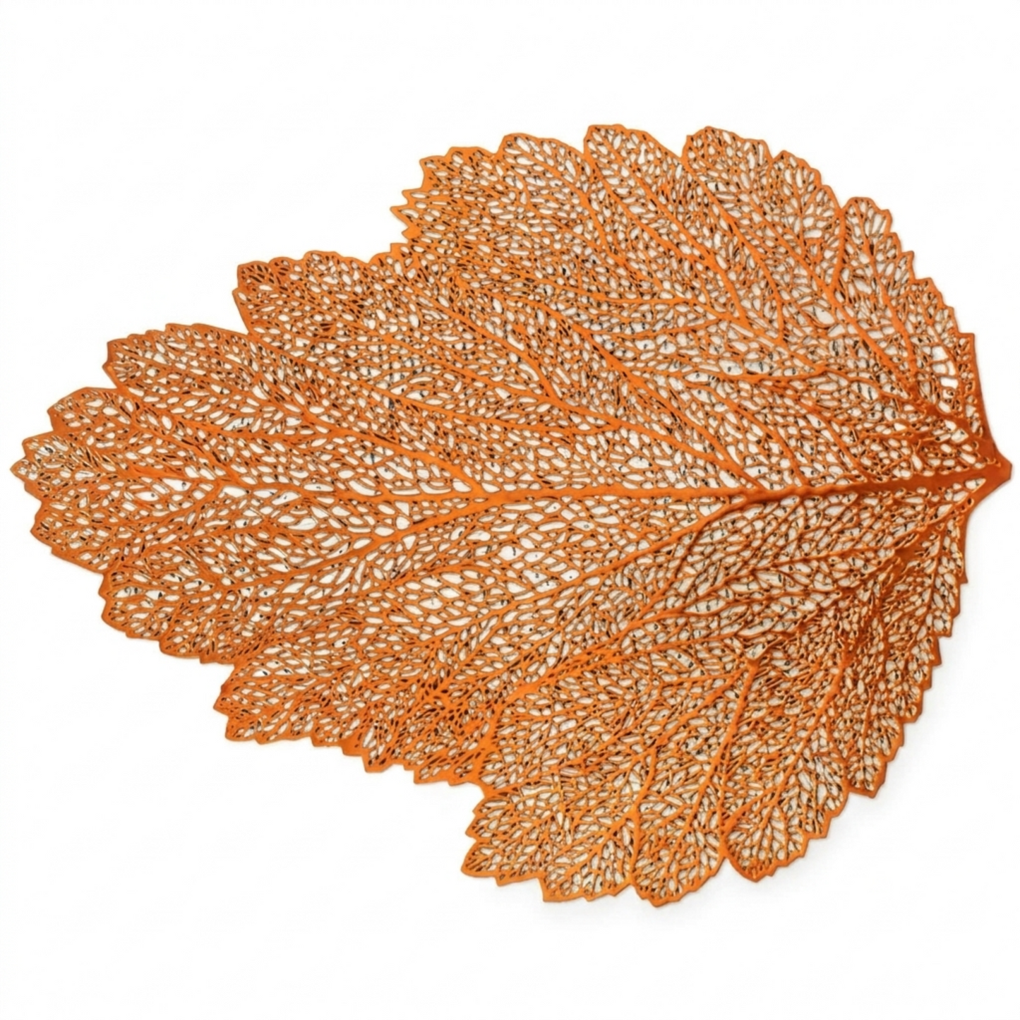 Vinyl Placemats - Rose Gold Leaf Cut Out Set of 6 | Non Slip, Heat Resistant