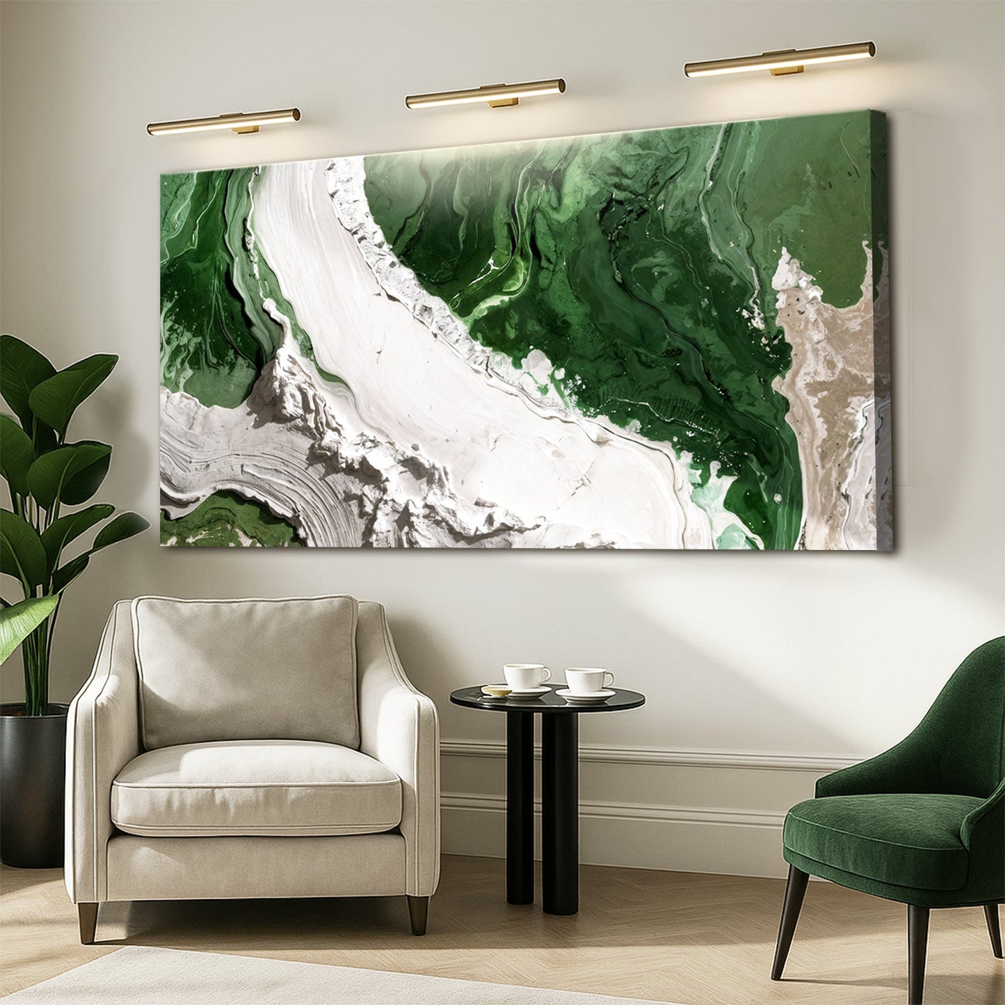 Green Rivers Abstract Wall Art IV