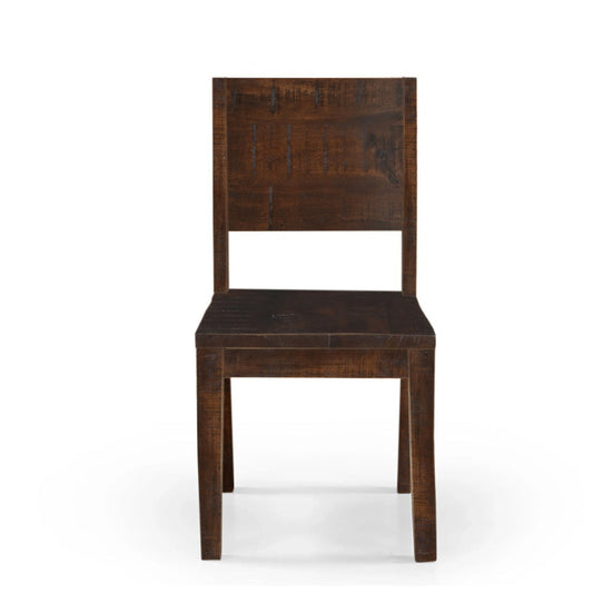 Timbergirl Dark Solid Mango Wood Simple Chair- Set of 2