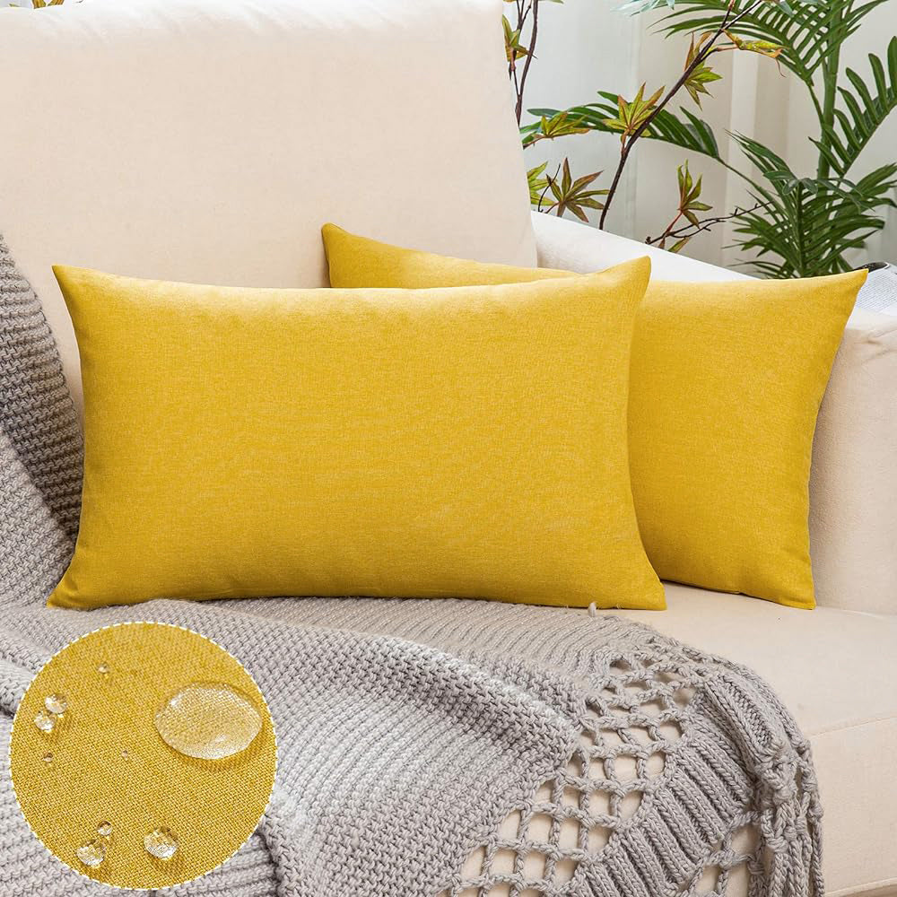 Solid Color Outdoor Waterproof Throw Pillow cover AND Insert  Square or Rectangle