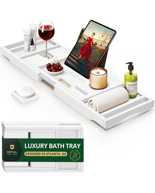 Bathtub Caddy Tray, White