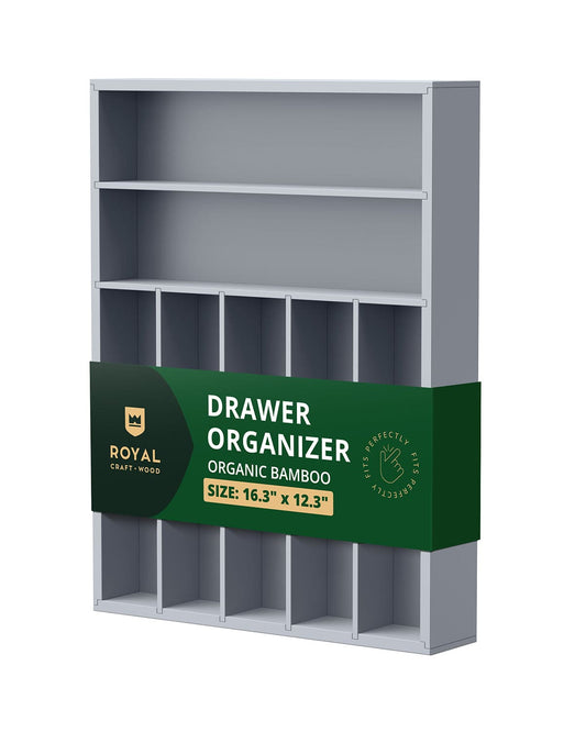 Basic Silverware Drawer Organizer, Gray