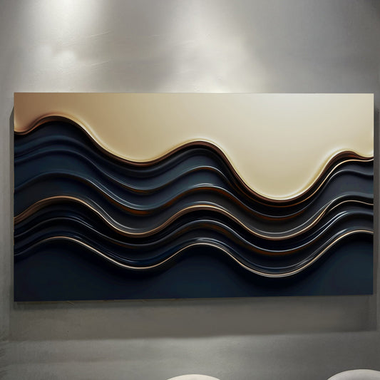 Black and Gold Minimalist Abstract Wall Art III